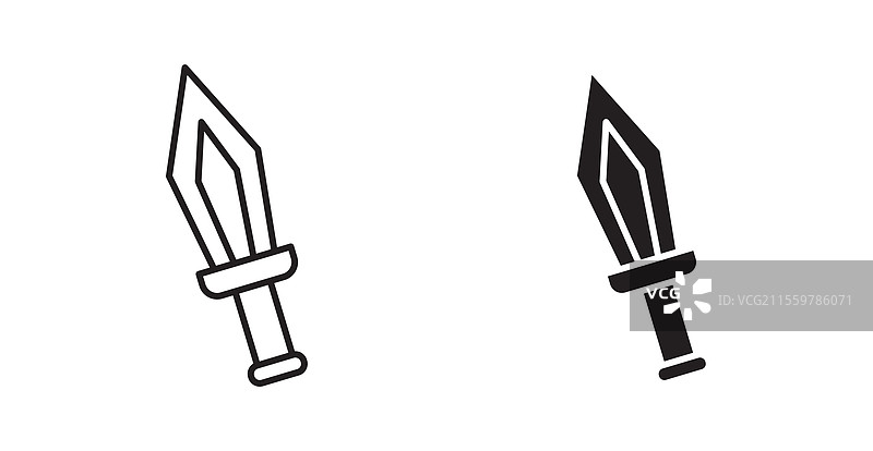 细线剑图标集，用于网页设计图片素材