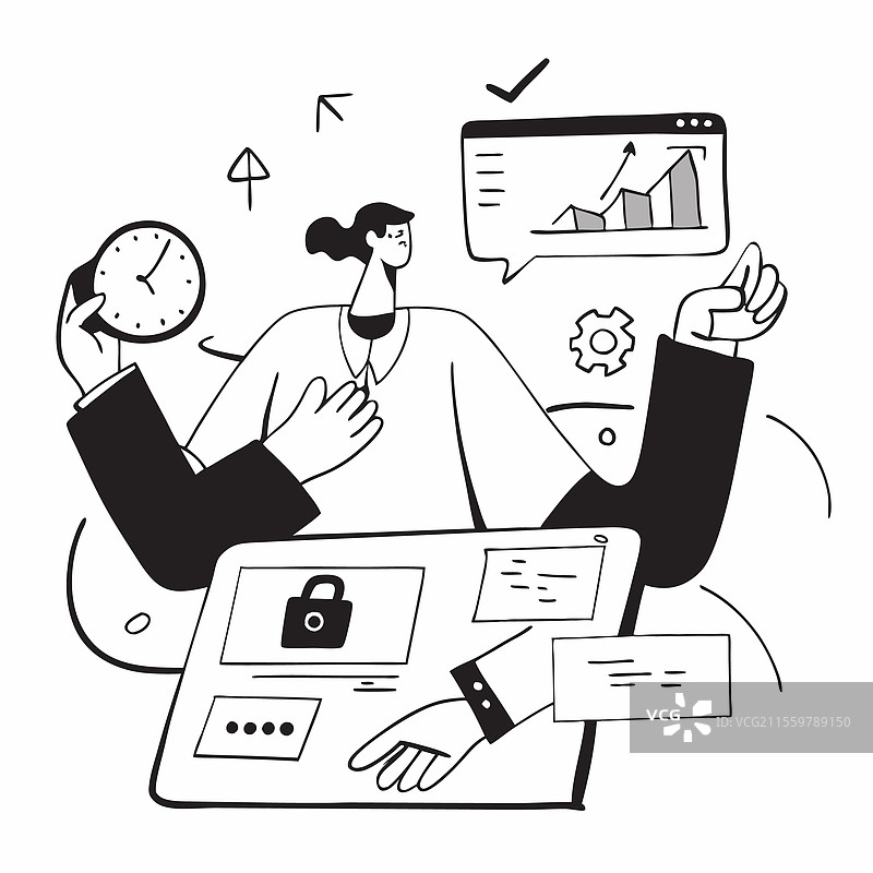 作为财务顾问的2D简约风格插图图片素材