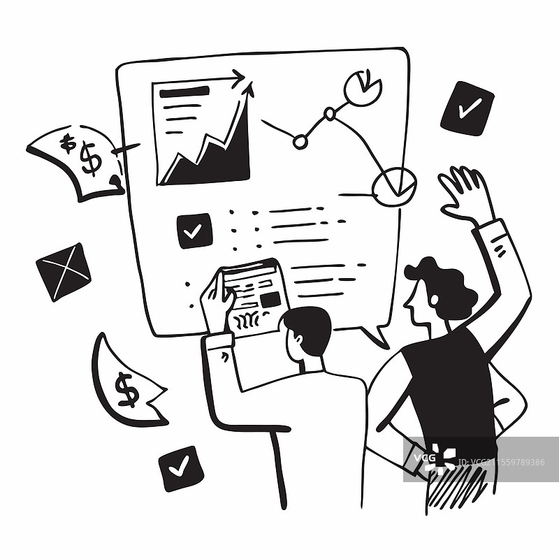 作为项目经理领导混合团队的2D简约风格图片素材