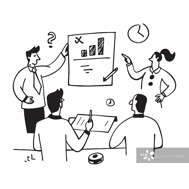 作为首席财务官（CFO）主持财务审查会议的二维图像图片素材