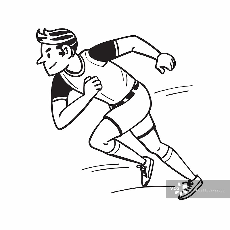 运动员在清晨训练马拉松图片素材