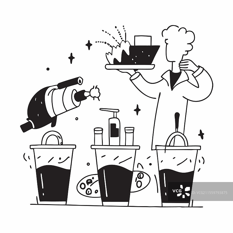 调酒师为世界美食调制光泽饮品图片素材