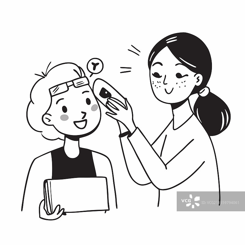 美容师为客户涂抹面膜图片素材