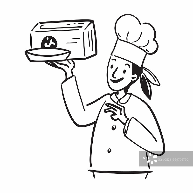 名人厨师展示植物基食品的样品图片素材