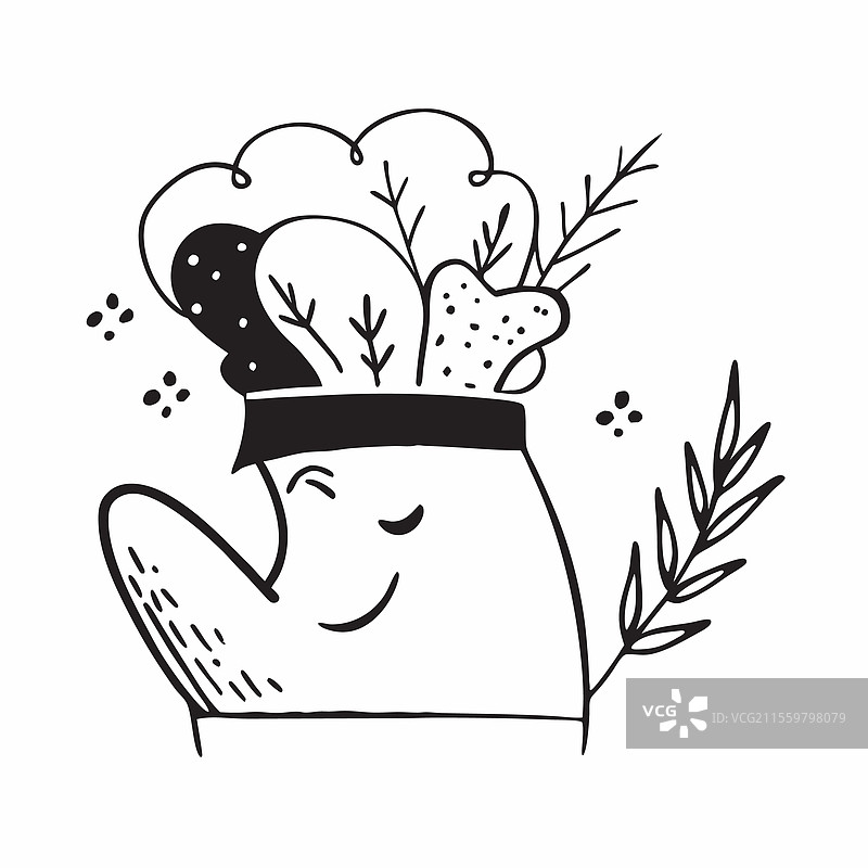 拥有香草花园的厨师概念作为厨师个人资料图片素材