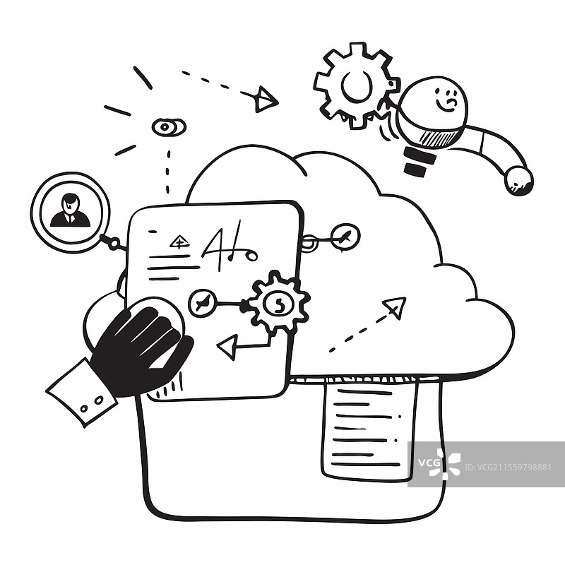 云计算自动化与机器人流程图片素材