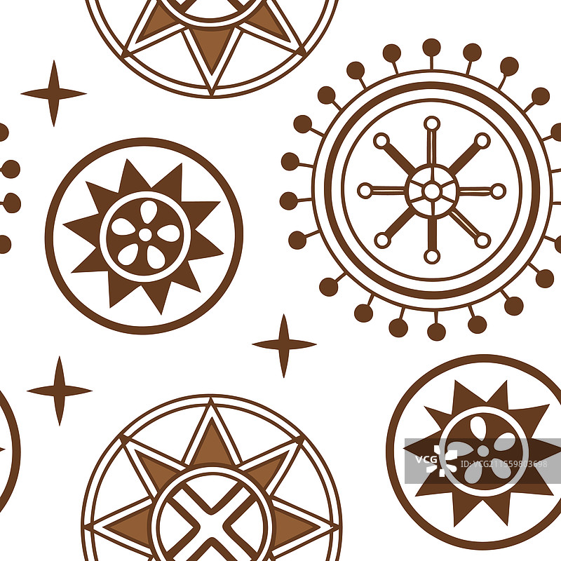 埃塞俄比亚吉兹无缝瓷砖图案，带有自然色调图片素材