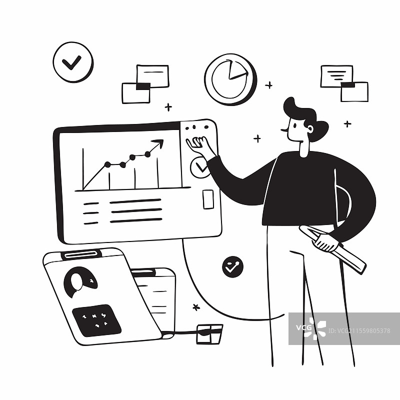 使用人工智能工具进行股票分析的金融分析师图片素材