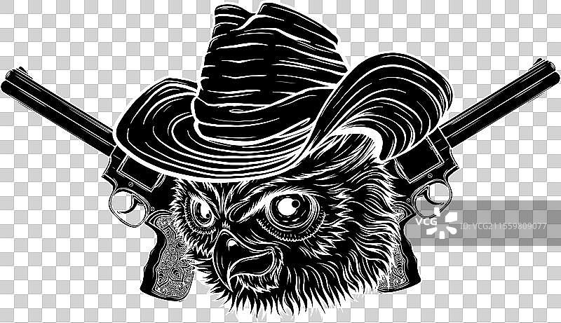 猫头鹰头部设计的轮廓图片素材