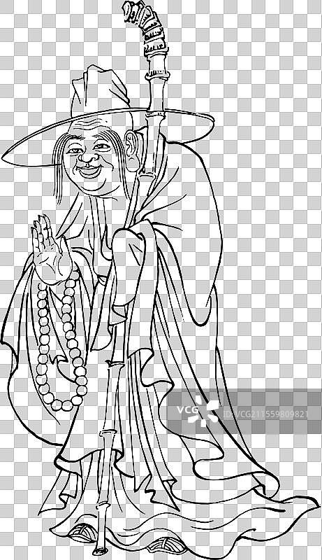 中国文化 神话 传统文化 插画 人物 十八罗汉图片素材