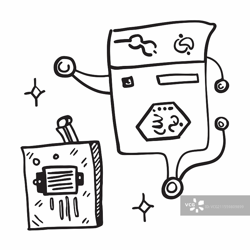 光滑发光的全息人工智能图标和机器图片素材