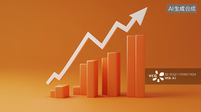 【AI数字艺术】积极增长趋势图图片素材