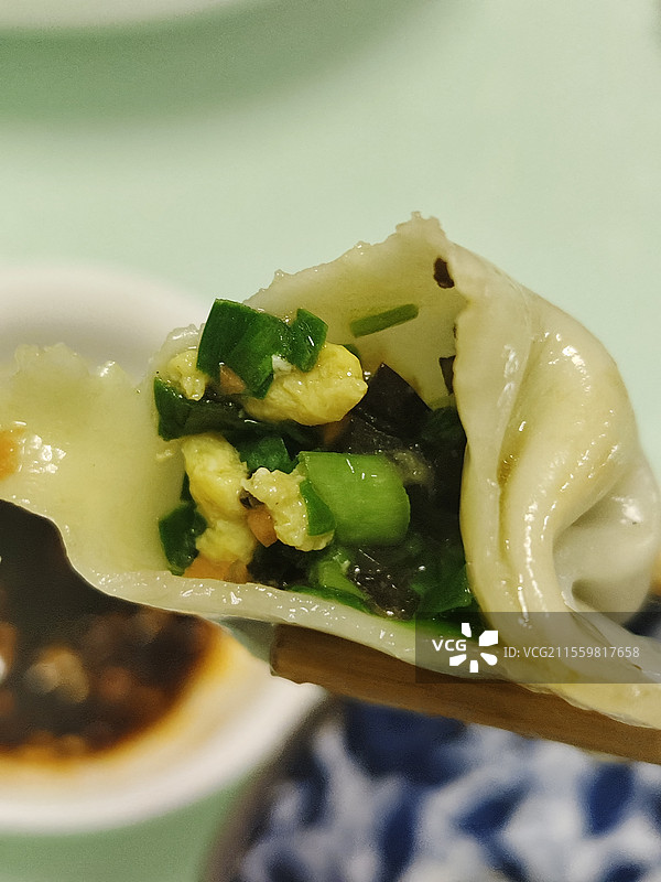 三鲜水饺特写中国美食馅料图片素材