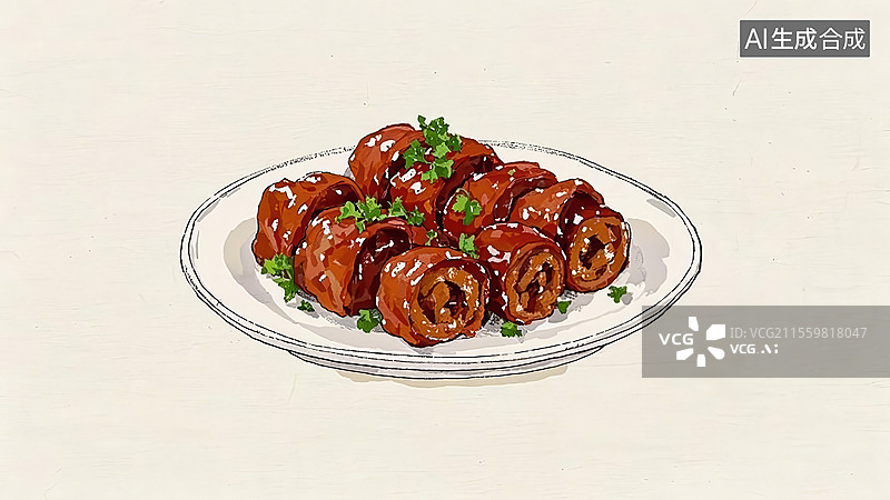 【AI数字艺术】九转大肠餐饮美食图片素材