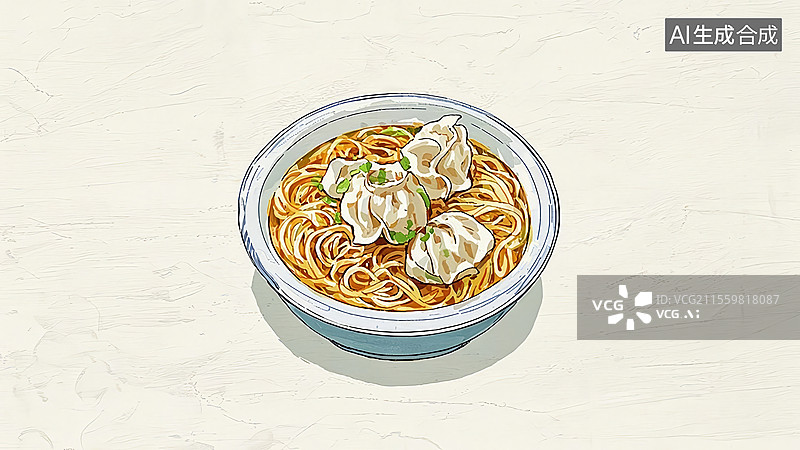 【AI数字艺术】云吞面餐饮美食图片素材
