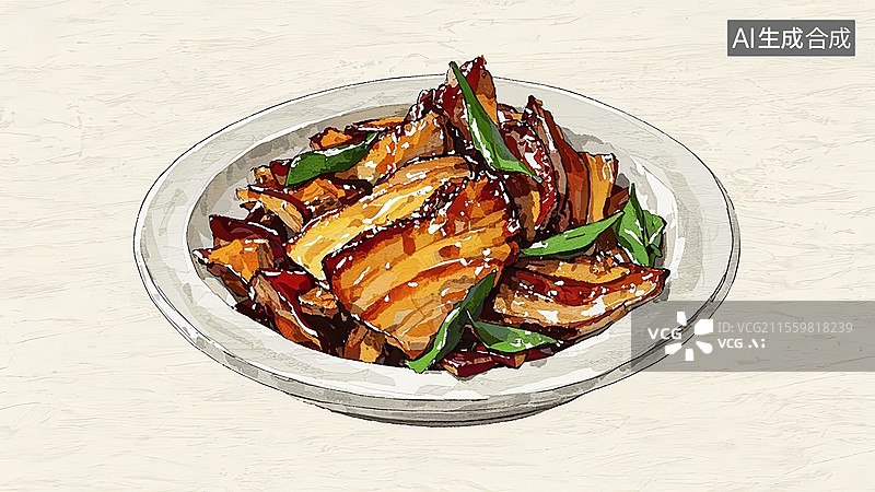 【AI数字艺术】回锅肉餐饮美食图片素材
