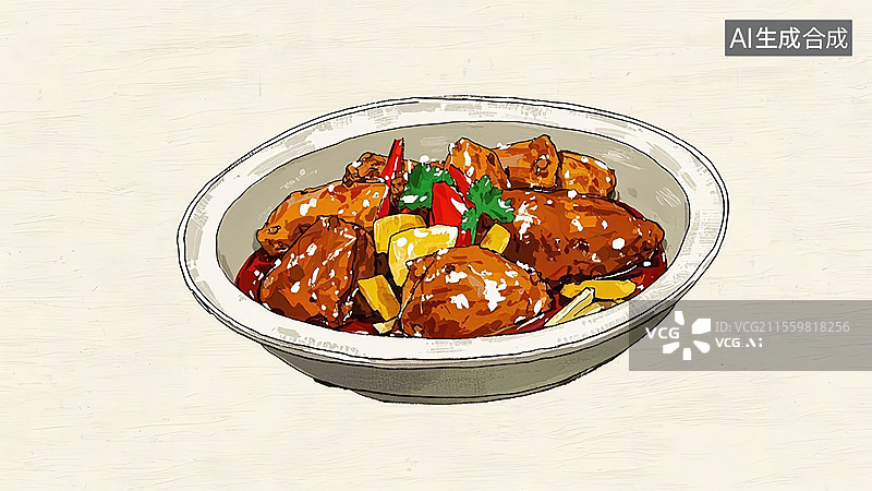 【AI数字艺术】大盘鸡餐饮美食图片素材