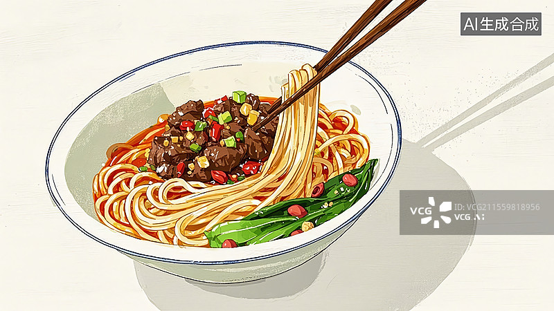 【AI数字艺术】担担面餐饮美食图片素材