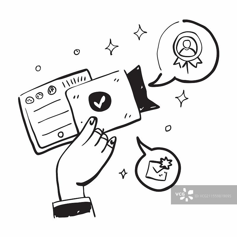 手握全息会议主题和图片素材