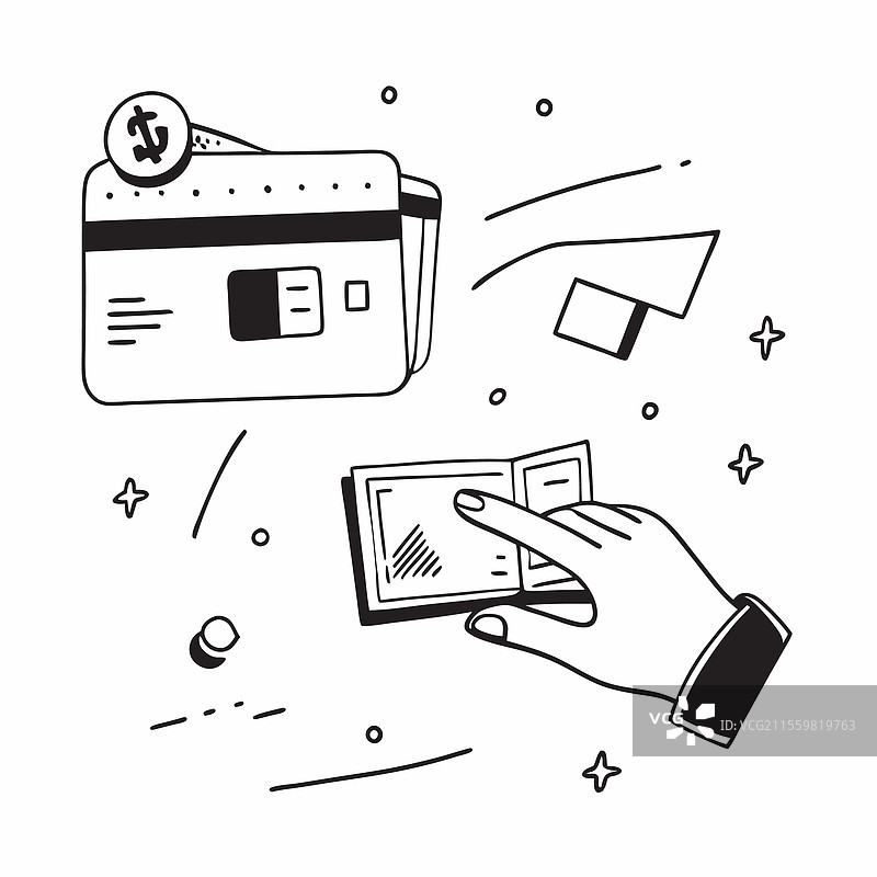 手握全息钱包与信用评分图片素材