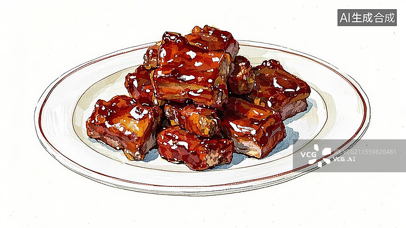 【AI数字艺术】糖醋排骨餐饮美食图片素材