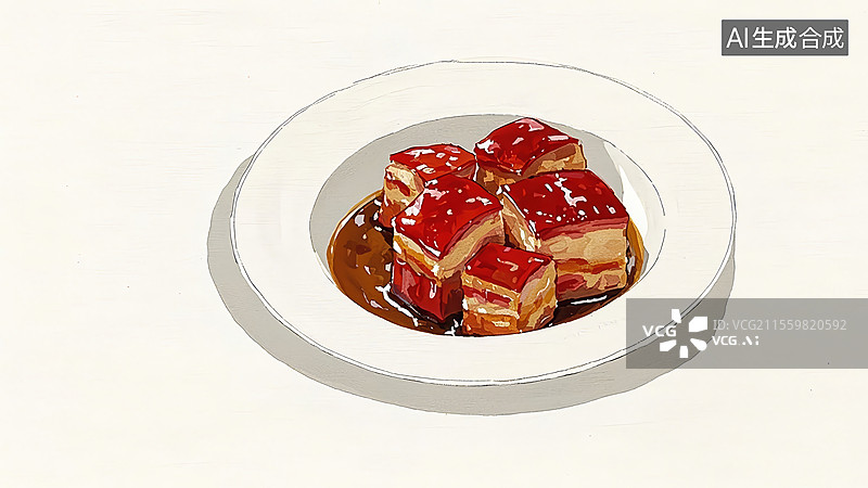 【AI数字艺术】红烧肉餐饮美食图片素材