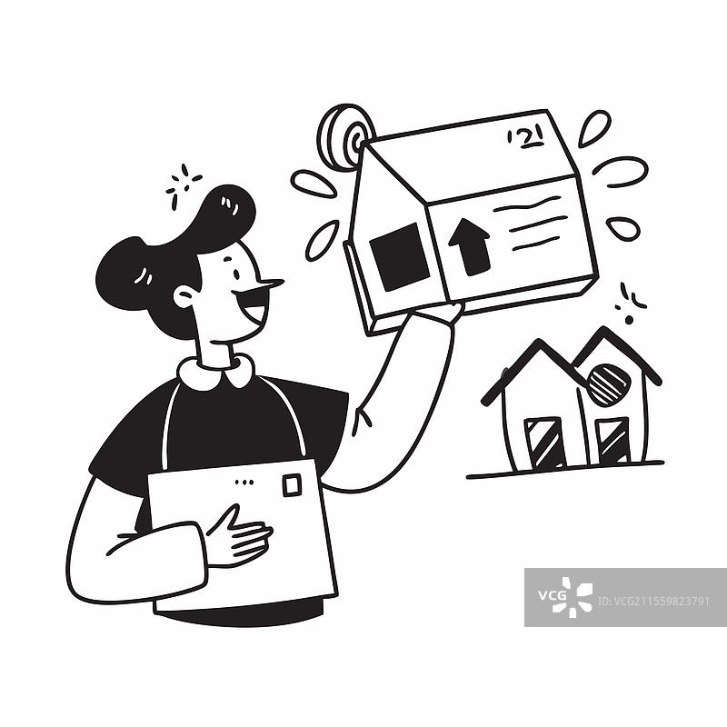 网红推广一处待售的样板房图片素材