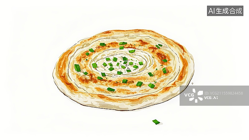 【AI数字艺术】葱油饼餐饮美食图片素材