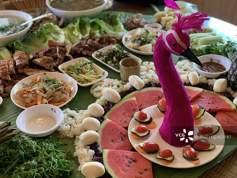 西双版纳傣族孔雀宴图片素材