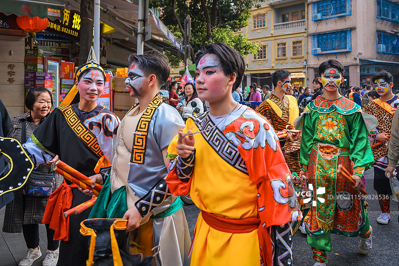 汕头小公园的英歌舞者图片素材