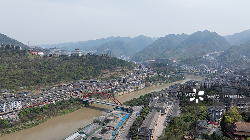 贵州省仁怀市茅台镇，小镇风景图图片素材