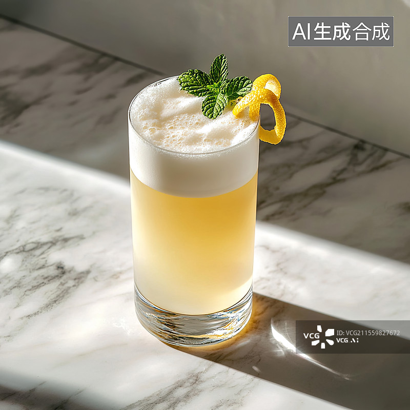 【AI数字艺术】清新柠檬苏打水图片素材