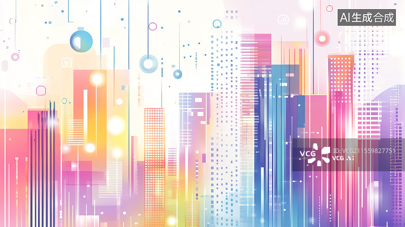 【AI数字艺术】流光溢彩的色彩空间图片素材