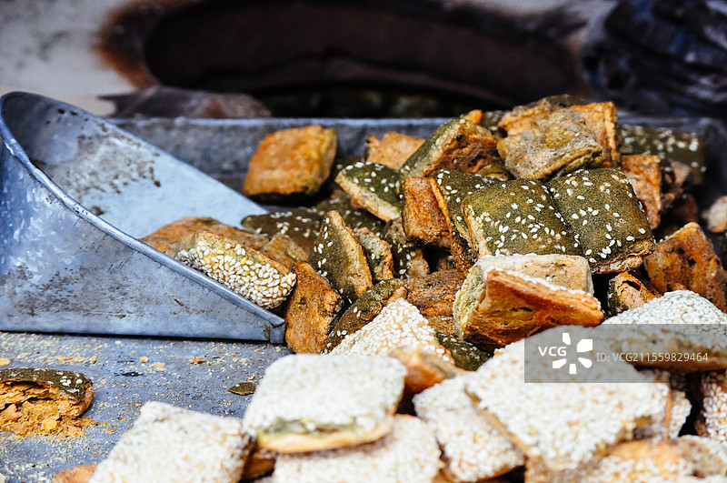 浙江奉化溪口特产美食千层饼制作工艺图片素材