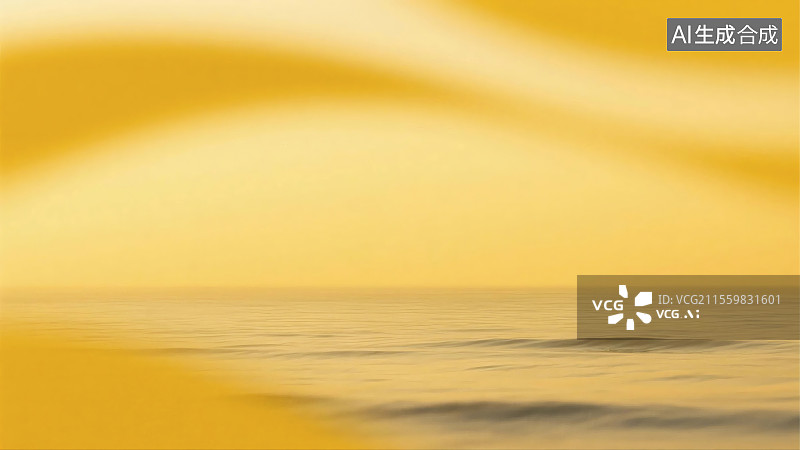 【AI数字艺术】金色海浪的宁静景象图片素材