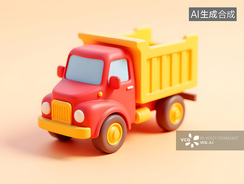 【AI数字艺术】卡车的三维渲染场景插图图片素材
