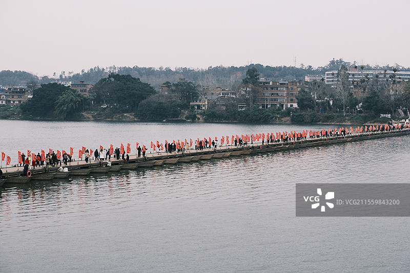 江西赣州宋城东河古浮桥图片素材