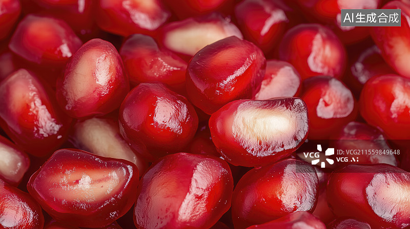 【AI数字艺术】石榴籽全帧拍摄图片素材