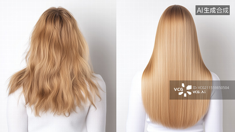 【AI数字艺术】柔顺的金色头发图片素材