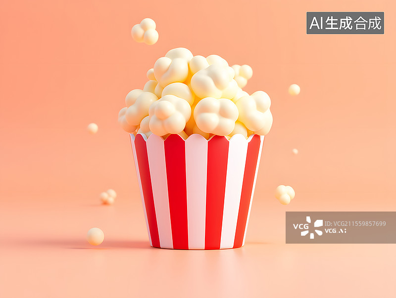 【AI数字艺术】美味爆米花桶的休闲娱乐场景插图图片素材