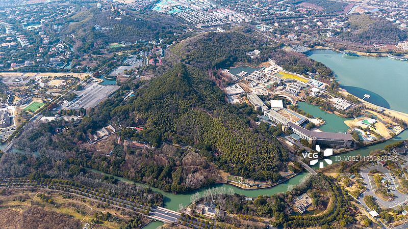 鸟瞰东西佘山图片素材