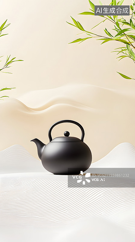 【AI数字艺术】茶文化的养生放松概念插图图片素材