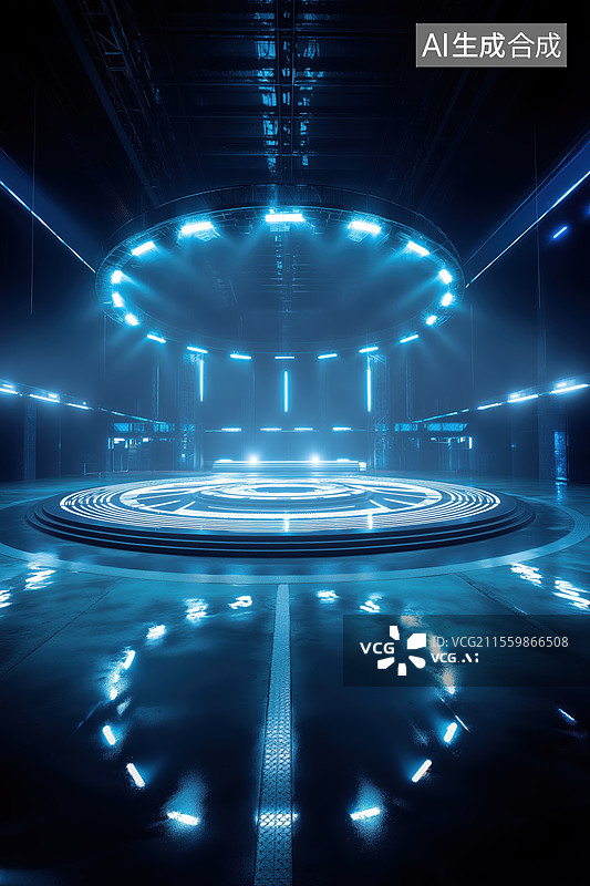 【AI数字艺术】科技展台图片素材