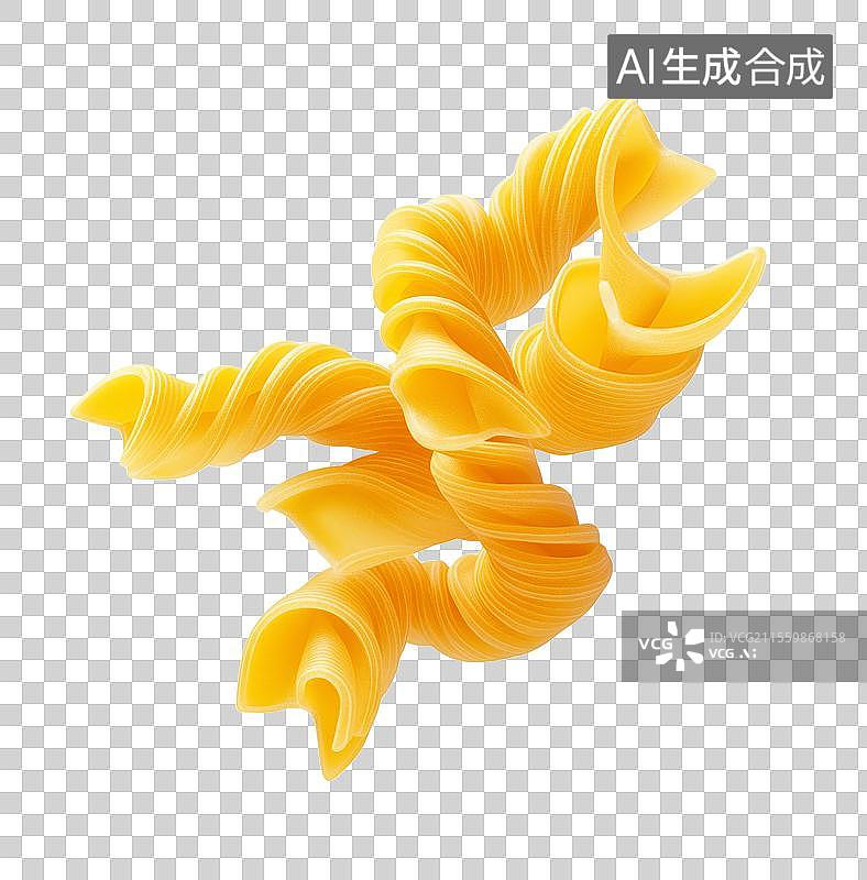 【AI数字艺术】3D意大利通心粉螺旋意面元素图片素材