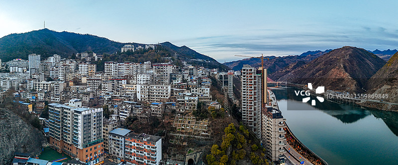 白河县 江岸路 王家坡 汉江 城市图片素材