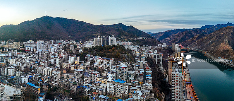 白河县 江岸路 王家坡 汉江 城市图片素材
