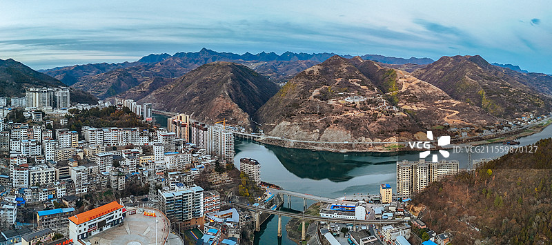 白河县 江岸路 王家坡 汉江 城市图片素材