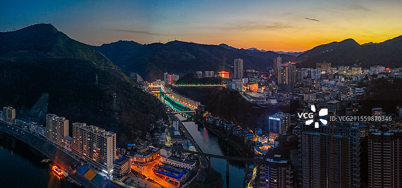 白河县 江岸路 王家坡 汉江 城市图片素材