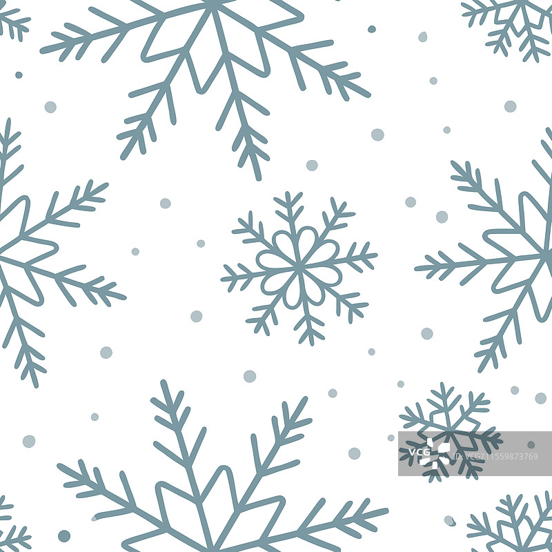 冬季雪花无缝图案与柔和的光线图片素材