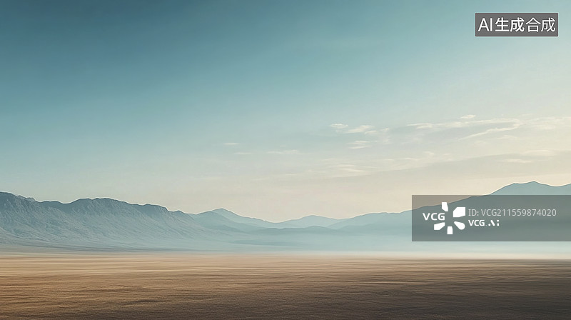 【AI数字艺术】广袤山脉和尘土飞扬的大平原图片素材